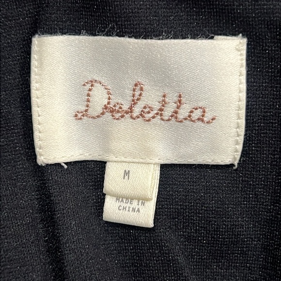 Anthropologie Deletta Off Shoulder Top M Black Stretch Boho Semi Formal Festival - Picture 6 of 8